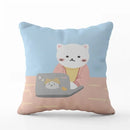 Cute Cat Pillowcase by Axyaa: Modern Design Home Decor Cushion Cover for Sofa