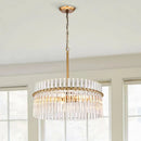 Axyaa Crystal Glass Chandelier Brushed Brass Finish Pendant Light
