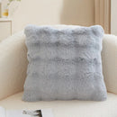 Axyaa Bubble Rabbit Fleece Pillowcase: Cozy Solid-Color Plush Cushion Cover for Autumn/Winter