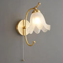 Axyaa Copper Flower Wall Lamp: French Retro Glass Bedroom Lighting