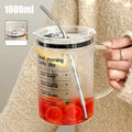 Axyaa Glass Measuring Cup Large with Lid and Handle, Clear Scale, Home Drinkware