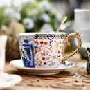 Axya Chinese Style Teacup Set Blue White Porcelain Mug Saucer Gift Box
