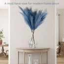 Axyaa Tall Glass Vase for Pampas Grass, Modern Floor Decor for Living Room