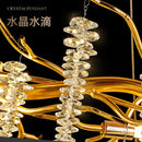 Luxury Crystal Chandeliers: Axyaa Long Round LED Pendant Lamp