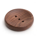 Axyaa Black Walnut Soap Holder - Handmade Wooden Soap Dish with Drain