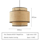 Axyaa Wabi Sabi Hemp Rope Pendant Lamp, Rattan Woven Chandelier for Home Decor