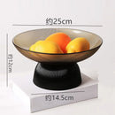 Axyaa Striped Glass Fruit Plate | Dessert Salad Bowl and Nut Storage Plate