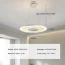 Axyaa Modern White Fabric Pendant Chandelier with LED Lights