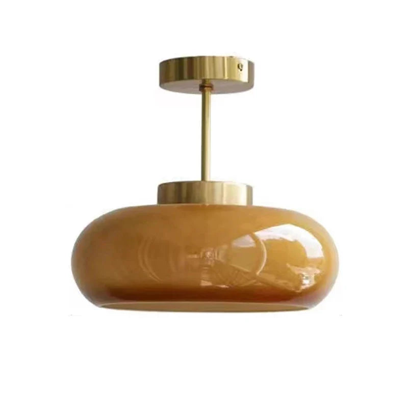Axyaa Retro Glass Ceiling Lamp for Stylish Restaurant Balcony & Living Room