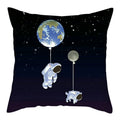 Axyaa Moon Astronaut Rocket Sofa Pillow Cover Cushion Polyester Throw TestCase