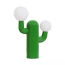 Axyaa Creative Cactus Table Lamp, French Cream Resin Night Light for Living Room