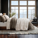 Axyaa Ultra Soft Flaux Rabbit Fur Luxury Throw Blanket, Cozy Plush Reversible Bed Bubble Blanket
