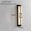 Axyaa Modern Chinese Style Marble Wall Lamp LED Light for Bedroom Living Room