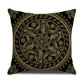 Axyaa Gold Printed Decorative Linen Pillow Cover