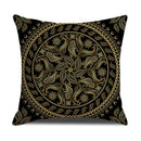 Axyaa Gold Printed Decorative Linen Pillow Cover