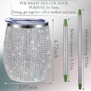 Axyaa Shiny Diamond Stainless Steel Tumbler Thermal Coffee Mug Drinkware