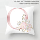 Axyaa Pink Letterwork Cushion Cover 45*45cm, Wedding Party Decor, Elegant Wedding Pillow