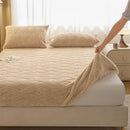 Axyaa Winter Coral Fleece Fitted Sheet - Plush Warm Bed Linen for Double Queen King Beds