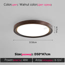Axyaa Walnut LED Ceiling Lamp for Modern Living Room Dining Bedroom Study