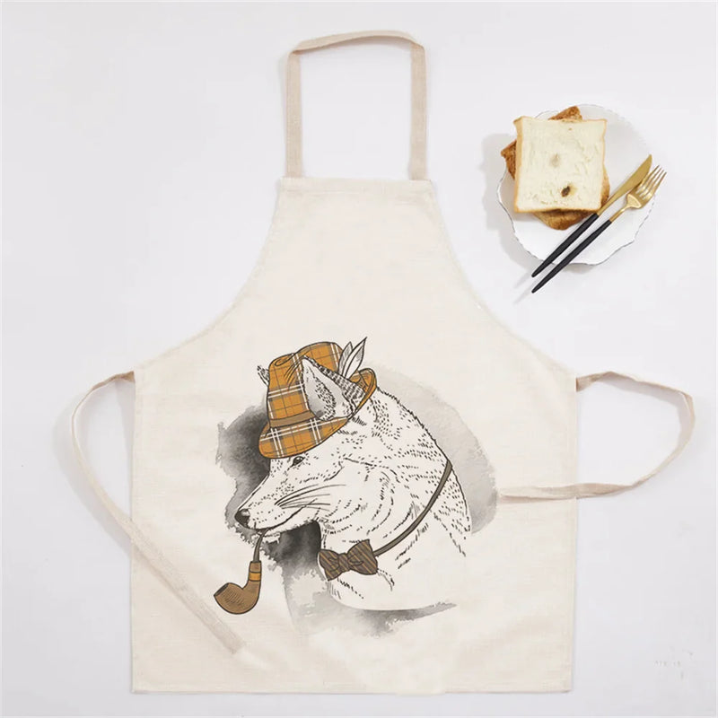 Axyaa Christmas Dog Kitchen Ladies Apron - Fun Cartoon Animal Apron for Home Cooking