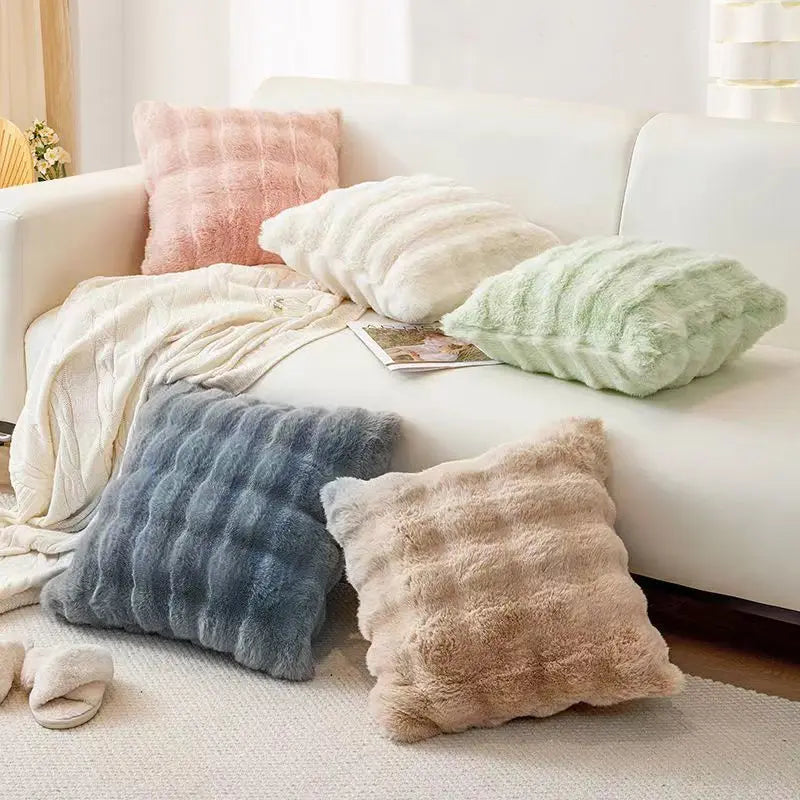 Axyaa Winter Plush Pillow Case: Nordic Home Decor Rectangle Cover