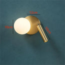 Axyaa Modern LED Glass Ball Wall Lamp Rotatable Sconces for Bedroom & Living Room