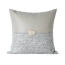 Axyaa Gray Stitching Sofa Pillow with Metal Buckle for Bedroom and Hotel.decor