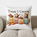 Axyaa Spotted Pumpkins & Autumn Leaves Pillow Cover for Sofa, Bedroom, Car