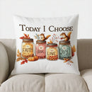 Axyaa Spotted Pumpkins & Autumn Leaves Pillow Cover for Sofa, Bedroom, Car