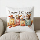 Axyaa Spotted Pumpkins & Autumn Leaves Pillow Cover for Sofa, Bedroom, Car