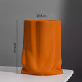 Axyaa Morandi Pleated Vase: Nordic Light Luxury Ceramic Decoration for Living Room, Dining Table