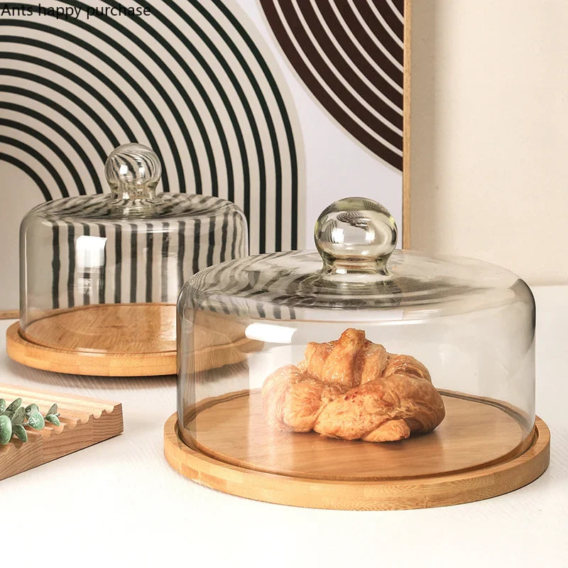 Axya Rotating Cake Tray with Glass Cover and Stand