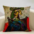 Pablo Picasso Abstract Art Cushion Cover 45x45cm Beige Linen Axyaa Brand
