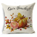 Axyaa Pumpkin Plant Linen Throw Pillowcases for Home Decor