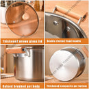 Axyaa Stainless Steel Hot Pot with Lid: Induction Cooker Gas Stove Non-Stick Double-Eared Pan