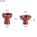 Axyaa Ceramic High Foot Dessert Bowl for Molecular Cuisine Stylish Hotel Tableware