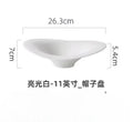 Axyaa White Ceramic Soup Plate - High-end Deep Dish Irregular Shaped Bowl