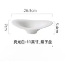 Axyaa White Ceramic Soup Plate - High-end Deep Dish Irregular Shaped Bowl