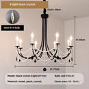 Axyaa Black Metal Candle Chandelier LED Pendant Lights for Living Room Home Decor