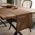 Axyaa Striped Cotton Linen Table Runner with Tassels for Home Dining Decor