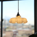 Axyaa Yellow Glass LED Pendant Light: Modern Nordic Hanging Lamp for Home Decor