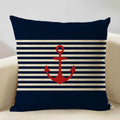 Axyaa Nautical Pattern Linen Cushion Cover 45x45cm for Home Sofa Decoration