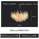 Axyaa Gold Glass Chandelier Pendant Lamp for Home Decor Lighting