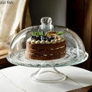 Axya Glass Cake Rack with Tall Feet - Dessert Display Tray for Kitchen