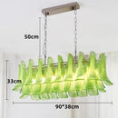 Axyaa Glass Petal Chandelier: Modern Luxury Pendant for Dining Living Bedroom