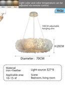 Axyaa Cloud Feather Chandelier: Modern Minimalist Design for Bedroom & Living Room