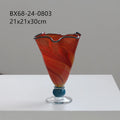 Axyaa High Footed Glass Vase Gradient Hydroponic Flower Vase Bouquet Display Ornament