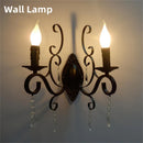 Axyaa Black Iron Crystal Chandelier for Living Room & Bedroom