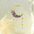 Axyaa Moon Crystal Suncatcher with Colorful Prism Pendant - Garden, Patio, Home Décor