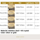 Luxury Round Crystal LED Ceiling Lamp for Bedroom Living Room by Axyaa